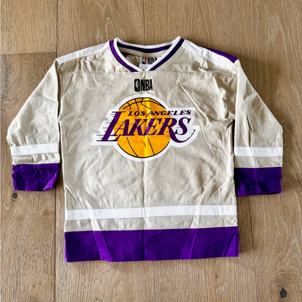 NBA Kids Los Angeles Lakers Cream and Purple jersey Shirt